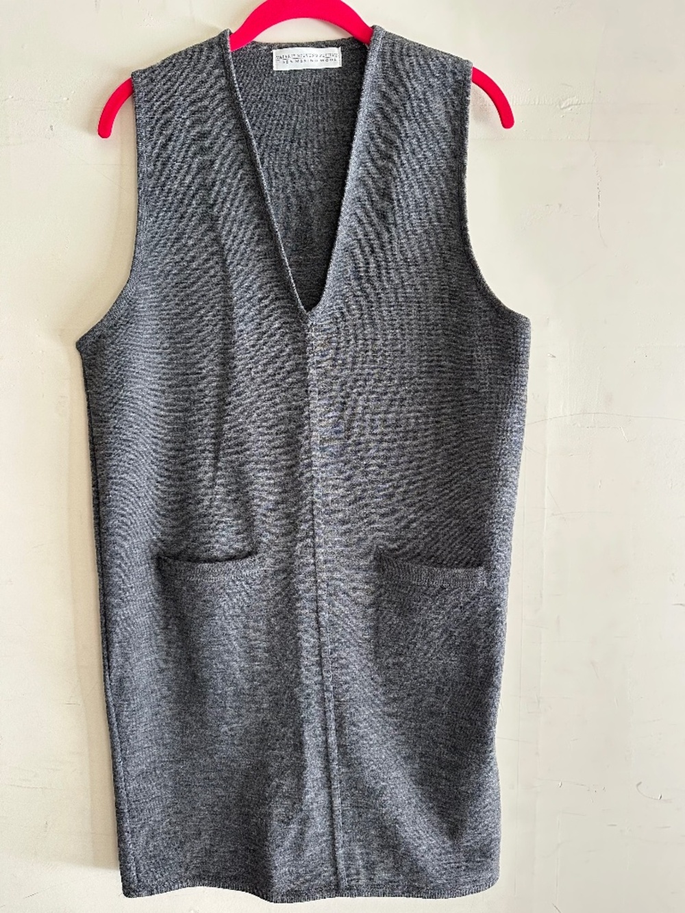 Vintage Grey 100% Merino Wool Sweater Vest Dress Valerie Stevens petite large - Picture 1 of 10